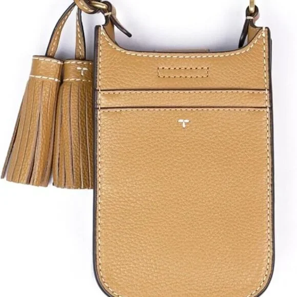 NWOT Tory Burch Beige Thea Leather Cellphone Crossbody - Picture 3 of 9
